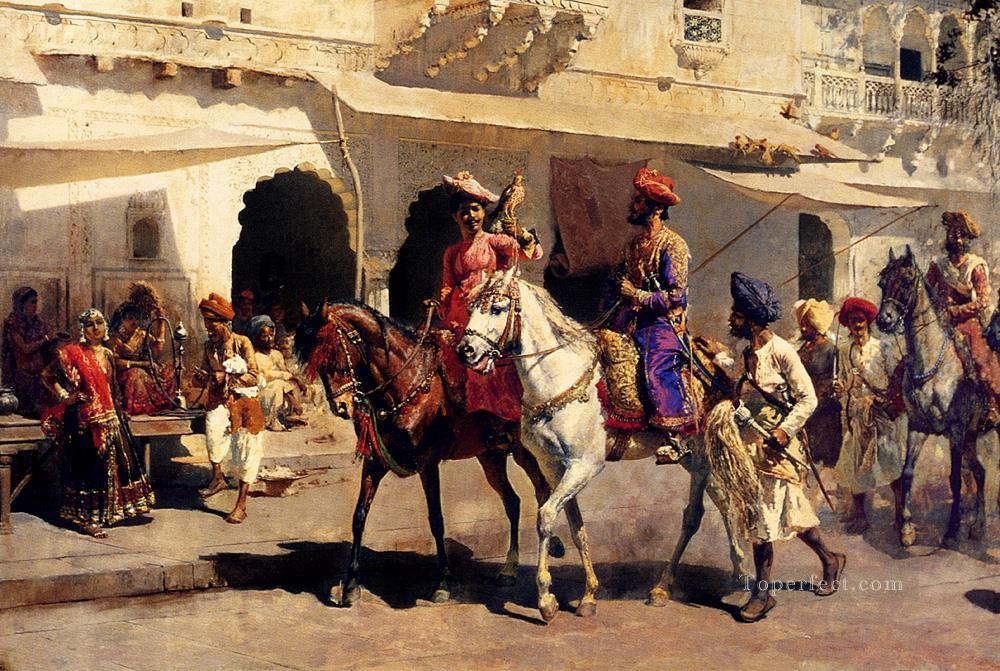 Leaving For The Hunt At Gwalior Persian Egyptian Indian Edwin Lord Weeks Oil Paintings